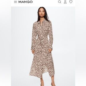 MANGO printed shirt MIDI dress.